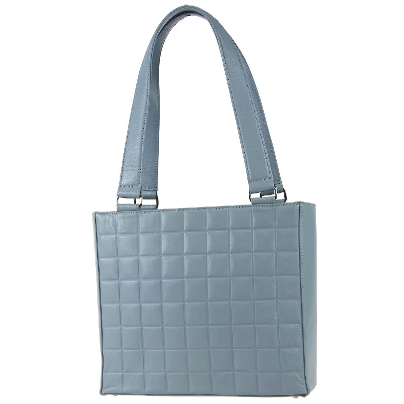 Chanel Small Crossbody Bag for TravelChanel * 2001-2003 Light Blue Lambskin Choco Bar Tote Handbag