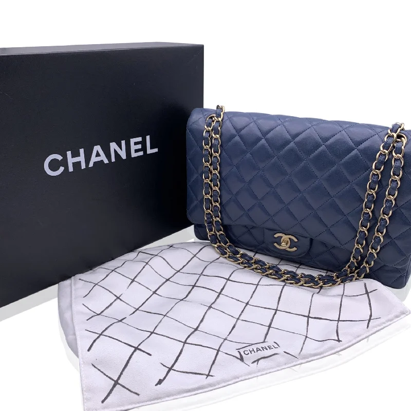 Chanel Medium Tote Bag for Office LadiesCHANEL Blue Quilted Leather Maxi Timeless Classic 2.55 Single Flap Bag