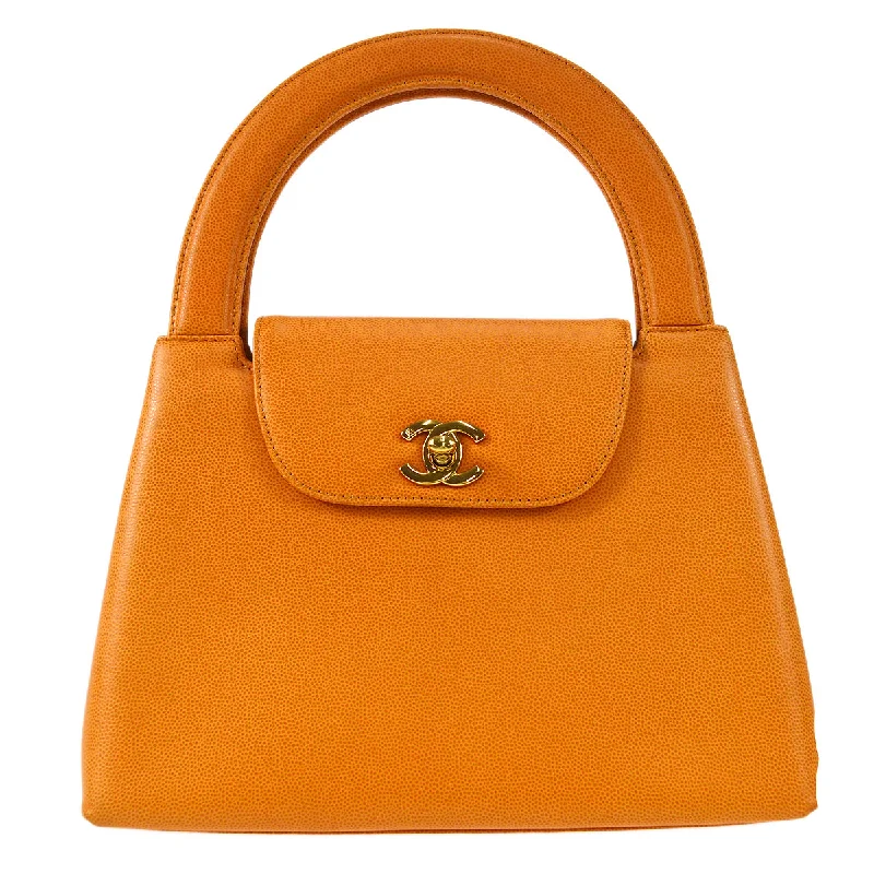 Chanel Vintage Inspired Handbag for Retro LoversChanel 1997-1999 Orange Caviar Medium Shopping Handbag