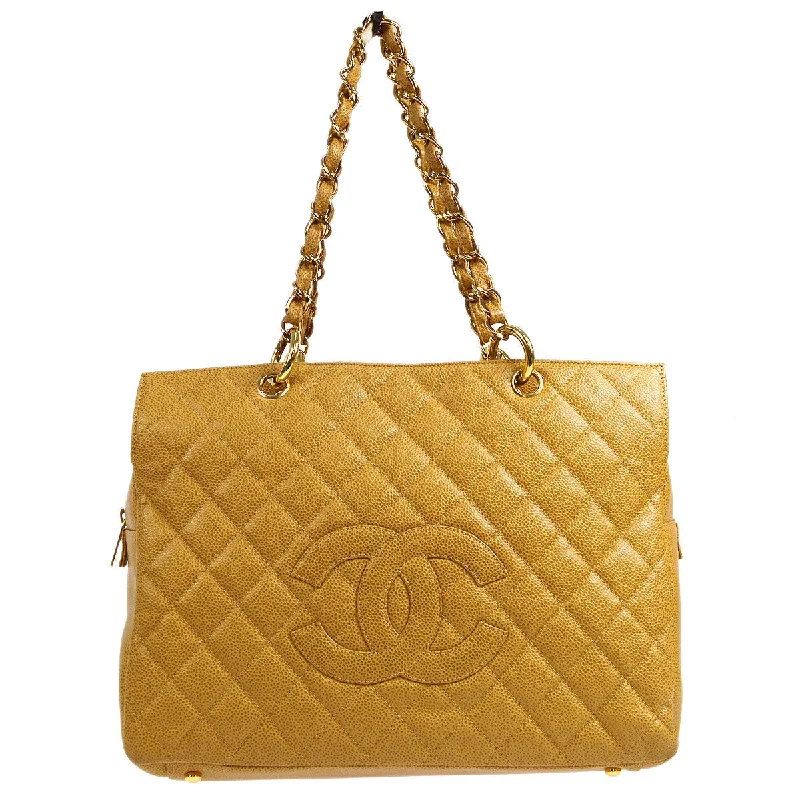 Chanel Small Crossbody Bag for TravelChanel 2003-2004 Tote Beige Caviar