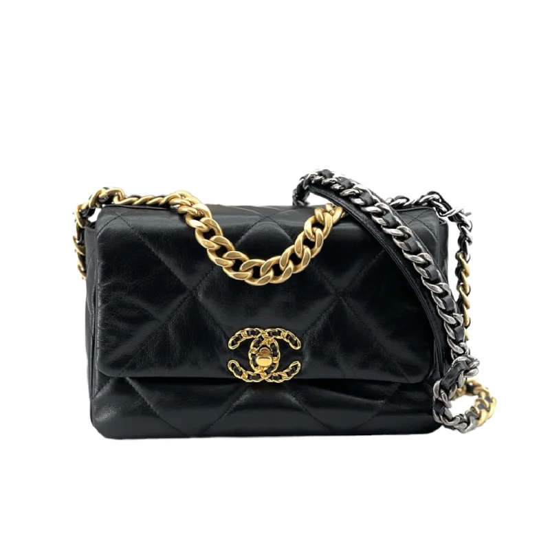 Chanel New Arrival Handbag with Gold HardwareSmall Chanel 19 Quilted Black MHW