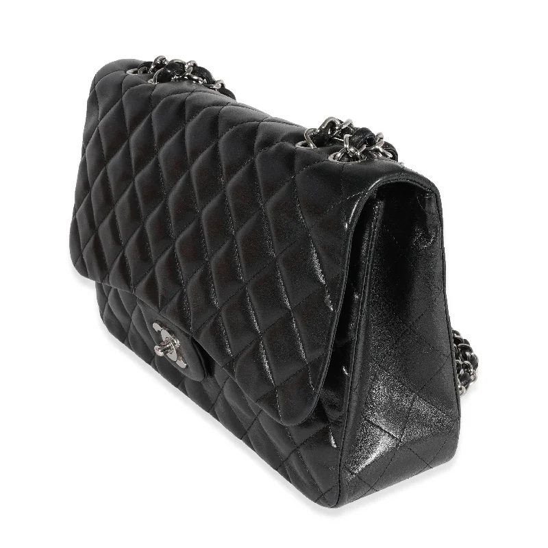 Chanel Classic Flap Bag for Evening PartyChanel Black Quilted Lambskin Jumbo Classic Single Flap Bag