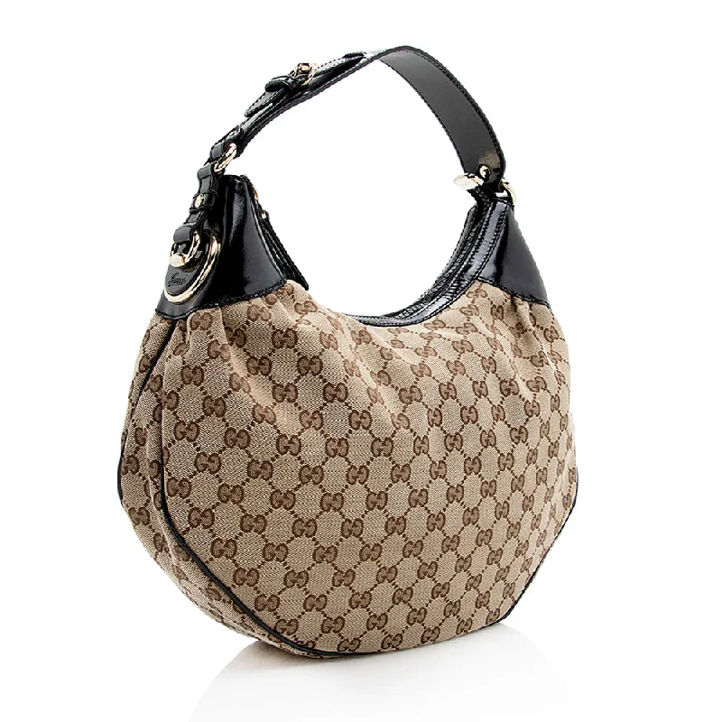 Gucci Marmont bags for women with gold - toned hardwareGucci GG Canvas Glam Hobo (SHF-20542)