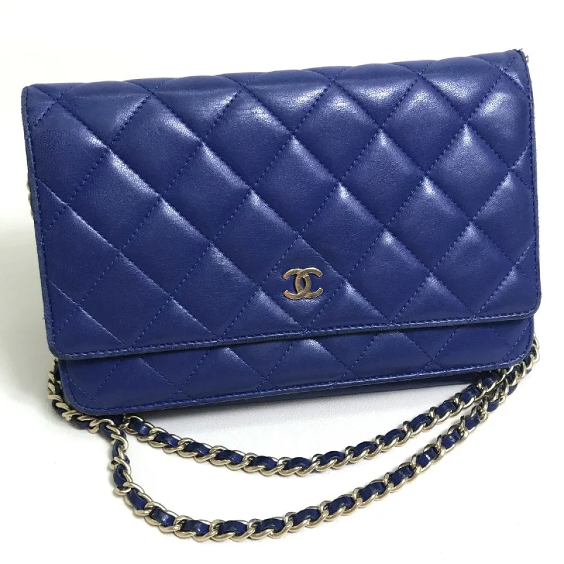 Chanel Handbag with Adjustable Strap for ComfortChanel A33814 CCCC Mark bag chain wallet Shoulder Bag blue GoldHardware