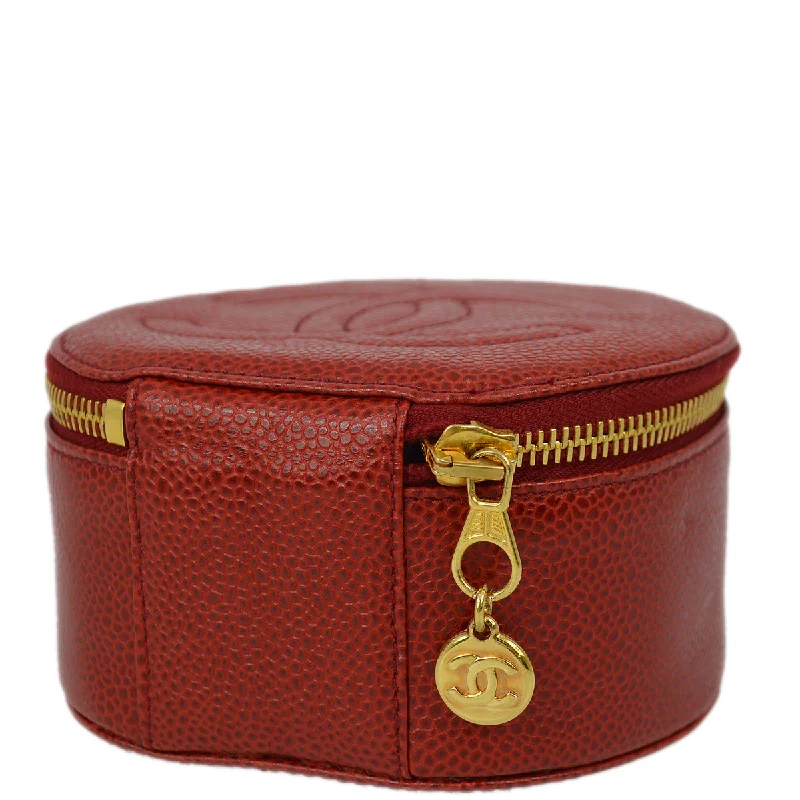 Chanel Quilted Leather Shoulder Bag for FashionistasChanel Red Caviar Jewelry Case Pouch