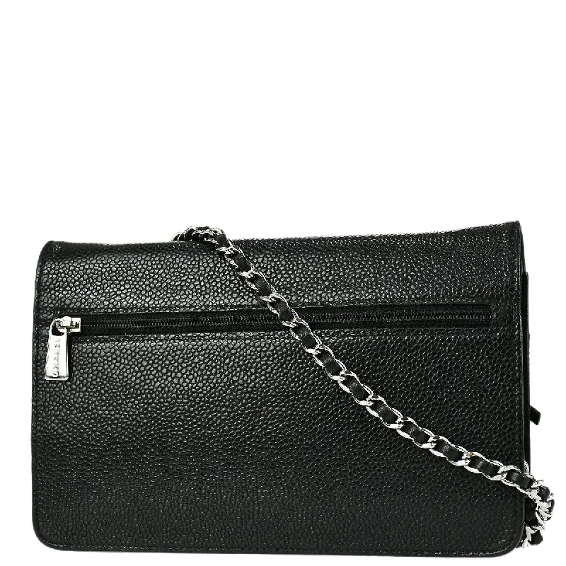 Chanel Chain Strap Handbag for Everyday UseChanel 2006-2008 Black Caviar Timeless WOC Wallet on Chain SHW