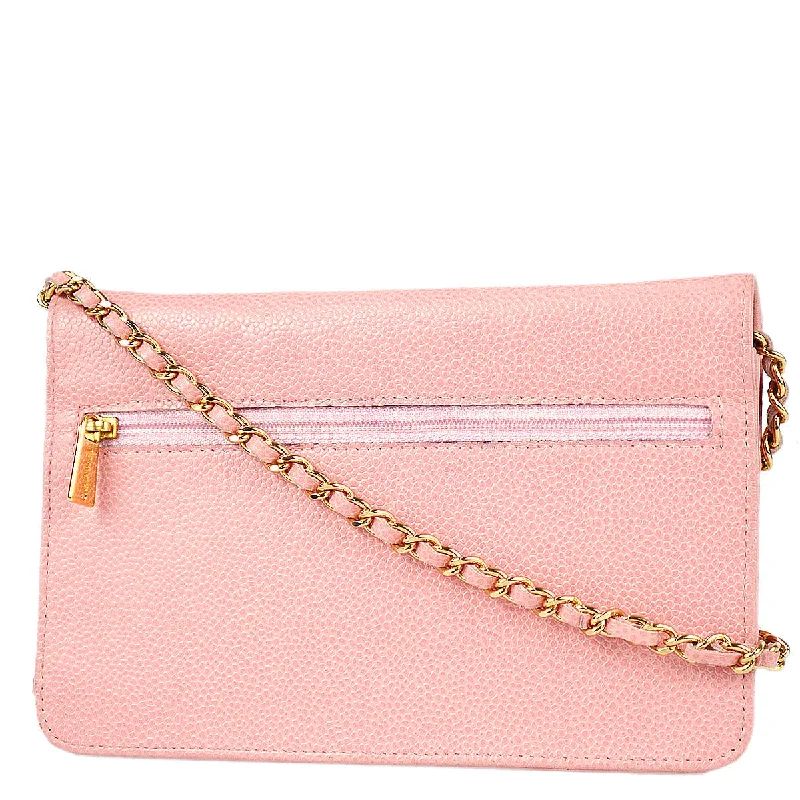 Chanel Designer Handbag with Unique DesignChanel 2004-2005 Pink Caviar Timeless WOC Wallet on Chain