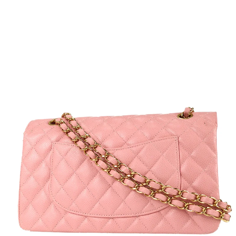 Chanel Classic Flap Bag for Evening PartyChanel 2003-2004  Pink Caviar Medium Classic Double Flap Shoulder Bag