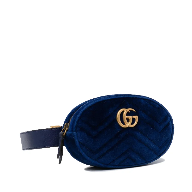 Gucci backpacks for women with a hidden back pocketGucci GG Marmont Velvet Belt Bag (SHG-SXEuAt)