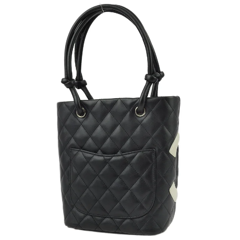 Chanel Handbag with Adjustable Strap for ComfortChanel Black Calfskin Cambon Ligne Tote Handbag