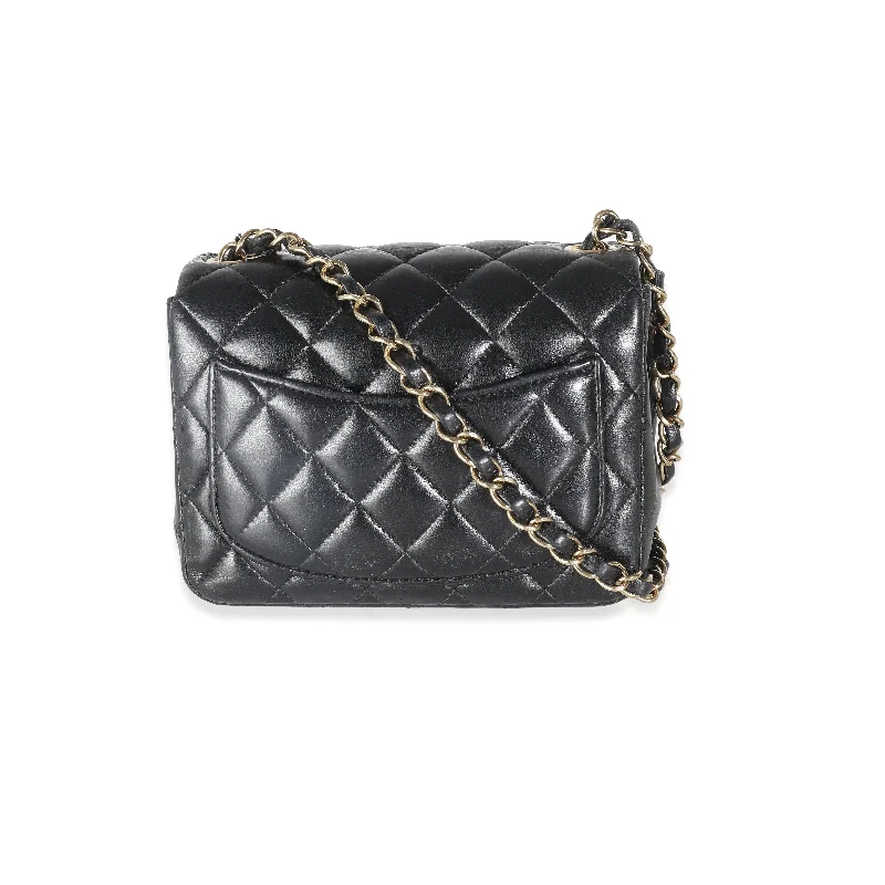 Chanel Black Handbag for Business MeetingsCHANEL Black Quilted Lambskin Mini Square Flap Bag