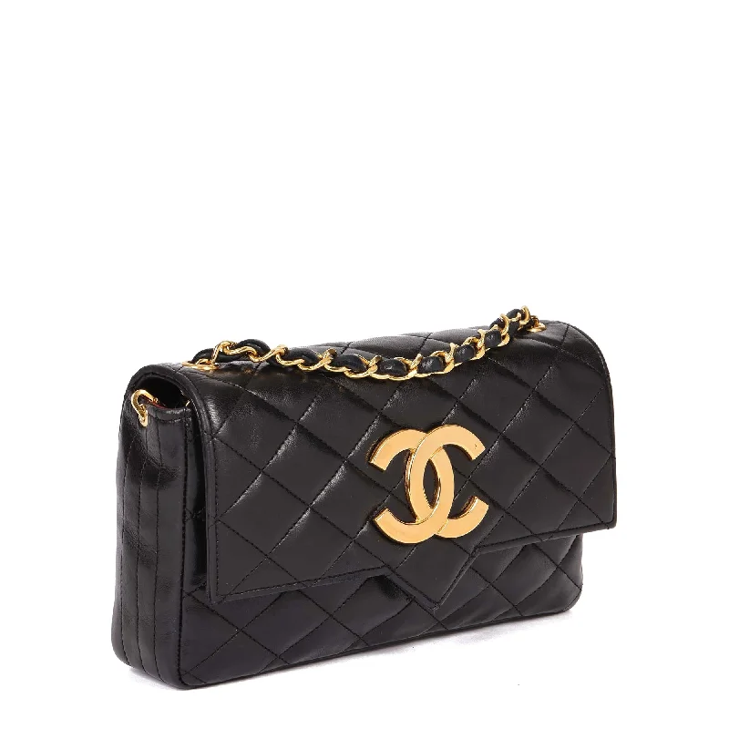 Chanel Designer Handbag with Unique DesignChanel Black Quilted Lambskin Vintage XL Small Classic Single Flap Bag