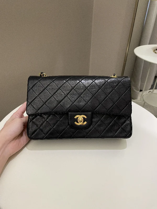 Chanel Black Handbag for Business MeetingsChanel Vintage Classic Quilted Medium Double Flap Black Lambskin