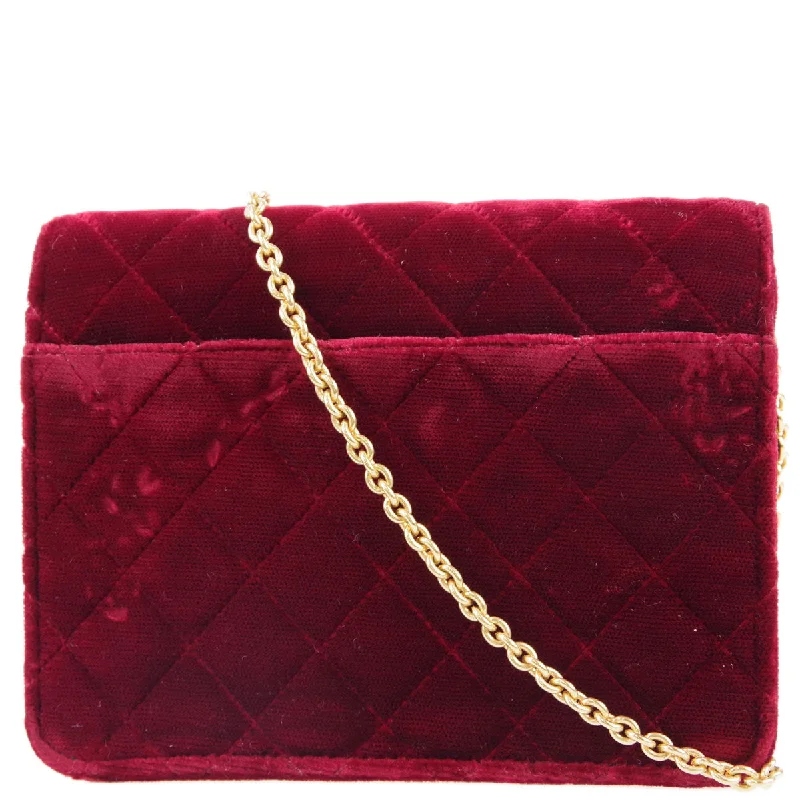 Chanel Medium Tote Bag for Office LadiesChanel * 1994-1996 Red Velvet Straight Flap Micro Shoulder Bag