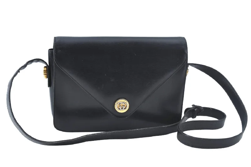 Ladies Gucci Dionysus bags with a detachable shoulder strapAuthentic GUCCI Shoulder Cross Body Bag GG Leather Black 8655J