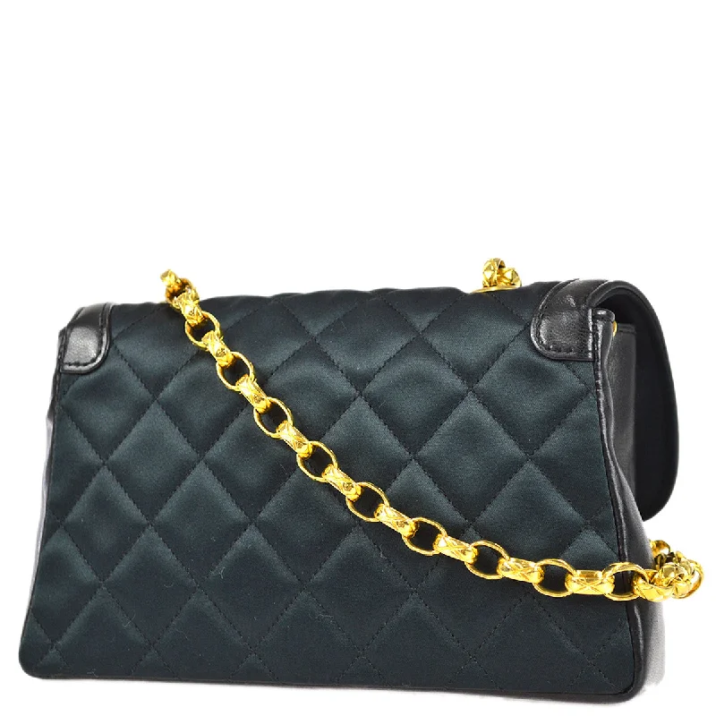 Chanel Classic Flap Bag for Evening PartyChanel 1989-1991 Black Satin Bijou Chain Shoulder Bag