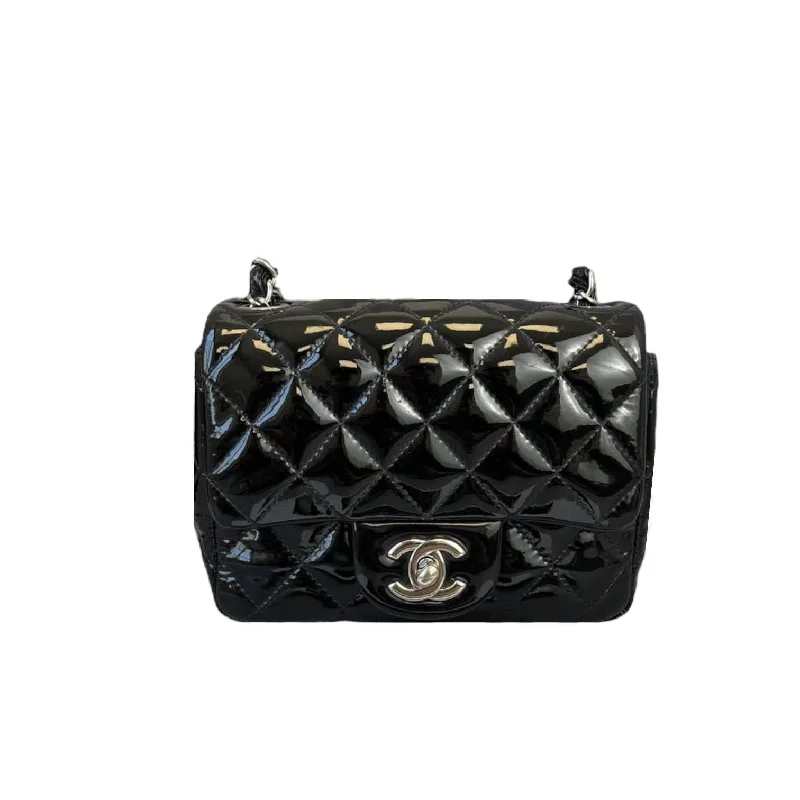 Chanel New Arrival Handbag with Gold HardwareClassic Patent Mini Square Black SHW