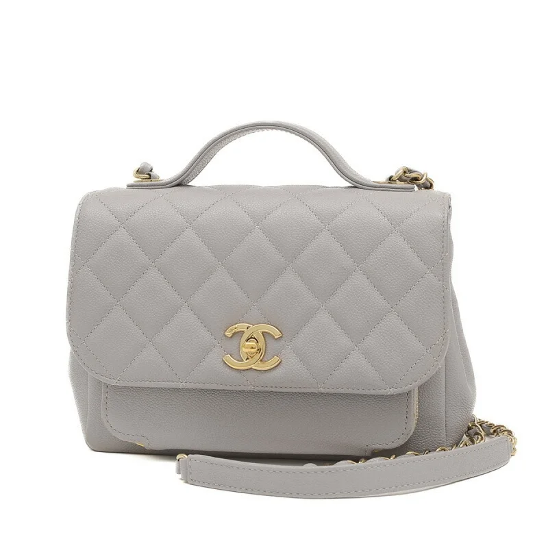 Chanel Vintage Inspired Handbag for Retro LoversChanel Affinity Chain Shoulder Bag in Caviar Skin Grey A93749