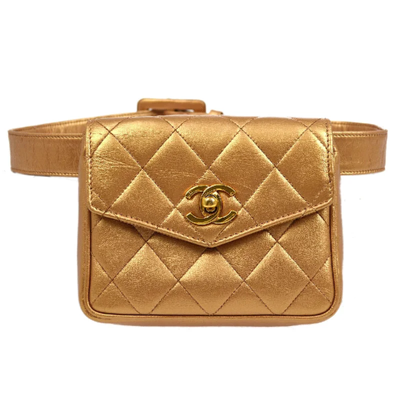 Chanel Lightweight Handbag for Daily ErrandsChanel 1991-1994 Belt Bag Bronze Lambskin