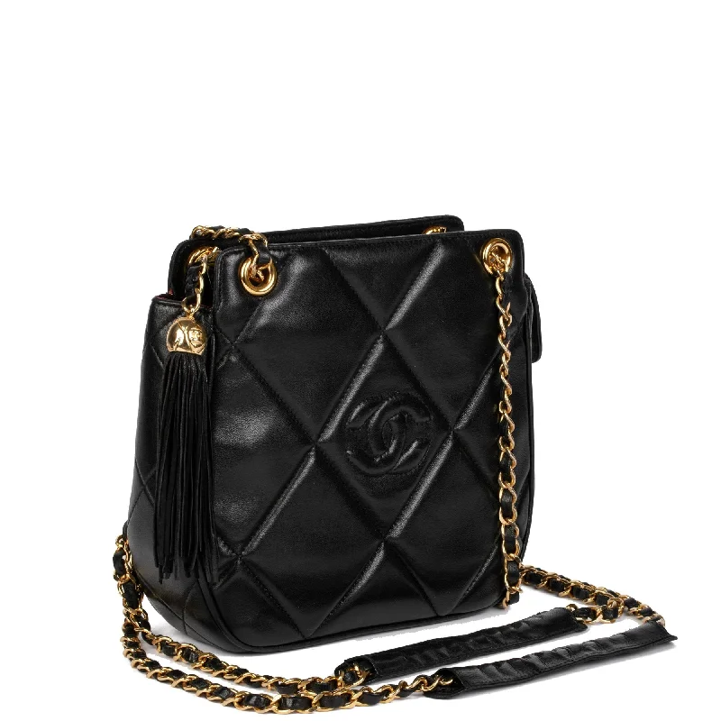 Chanel Vintage Inspired Handbag for Retro LoversChanel Black Quilted Lambskin Vintage Timeless Fringe Shoulder Bag