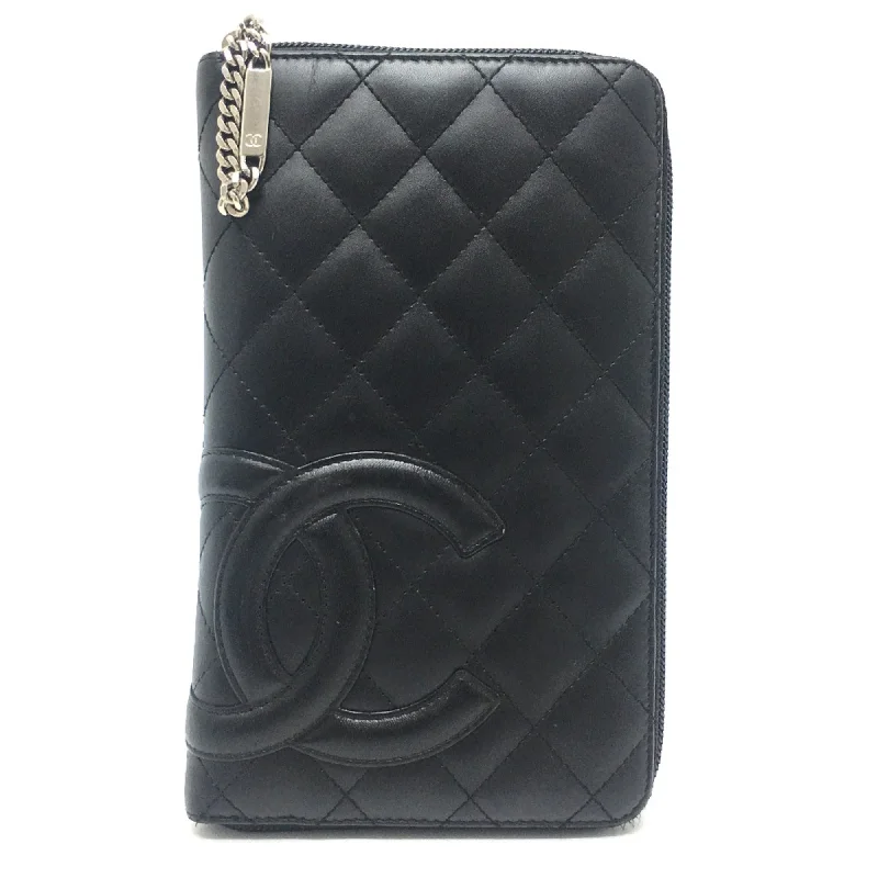 Chanel Classic Flap Bag for Evening PartyChanel A26710 Cambon Line Zip Around Long Wallet Black x pink