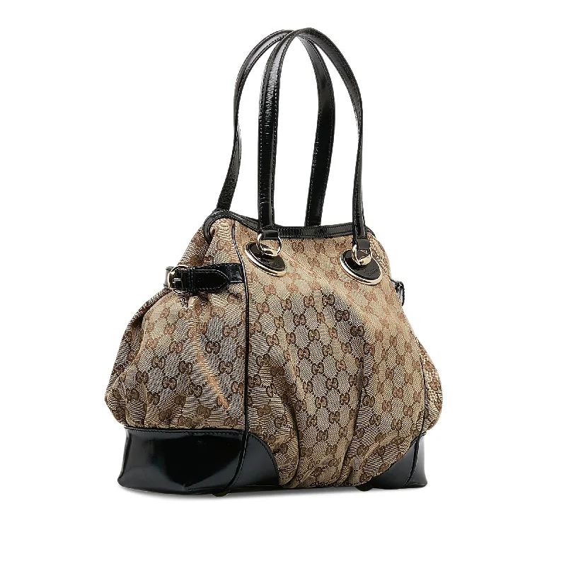 Gucci Marmont bags for women with a snakeskin - effect panelGucci GG Canvas Full Moon Tote Bag (V7LMS1)