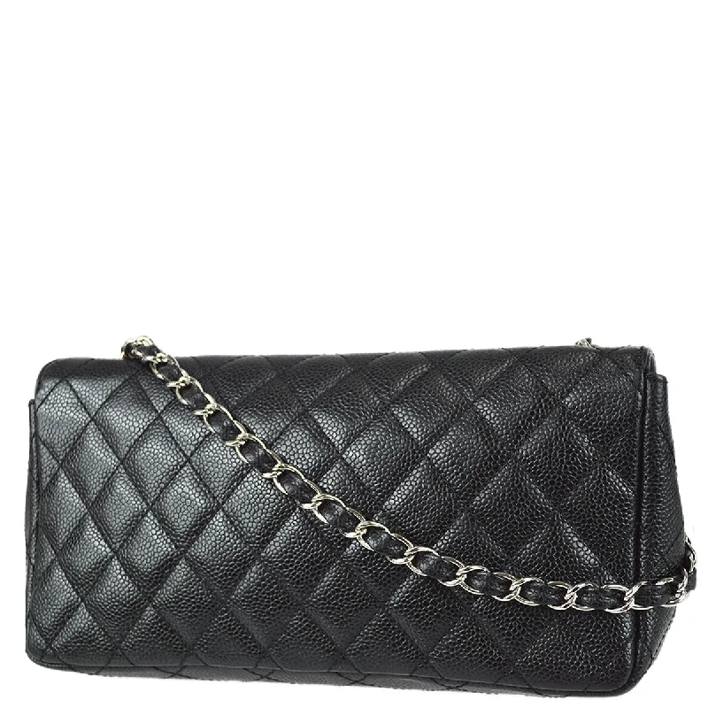 Chanel Limited Edition Handbag for CollectorsChanel 1989-1991 Black Caviar East West Flap Bag SHW