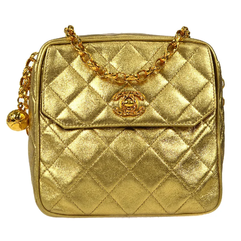 Chanel Chain Strap Handbag for Everyday UseChanel 1991-1994 Pocket Camera Bag Mini Gold Lambskin