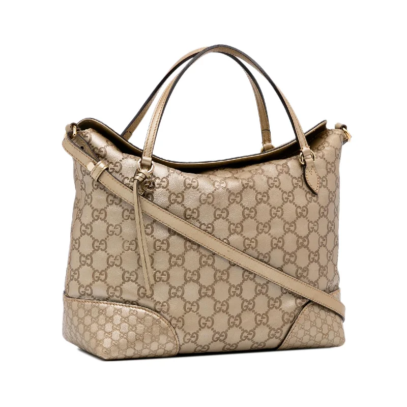 Ladies Gucci shoulder bags with a magnetic - closure flapGucci Guccissima Bree Satchel (SHG-3hd0xw)