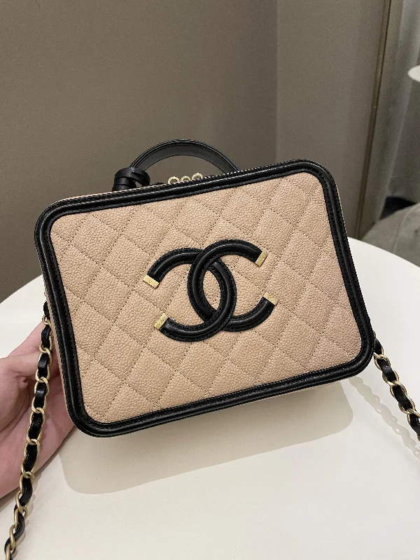 Chanel Colorful Handbag for Spring OutfitsChanel Filigree Vanity Case Dark Beige Caviar