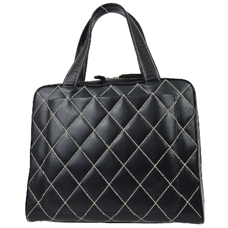 Chanel Luxury Handbag for High - End EventsChanel 2001-2003 Black Calfskin Wild Stitch Handbag