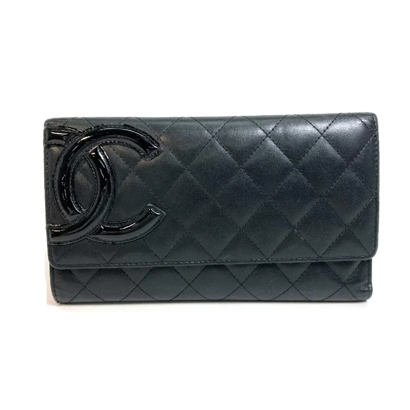 Chanel Black Handbag for Business MeetingsChanel A46645 Cambon Line Trifold Long Wallet Black