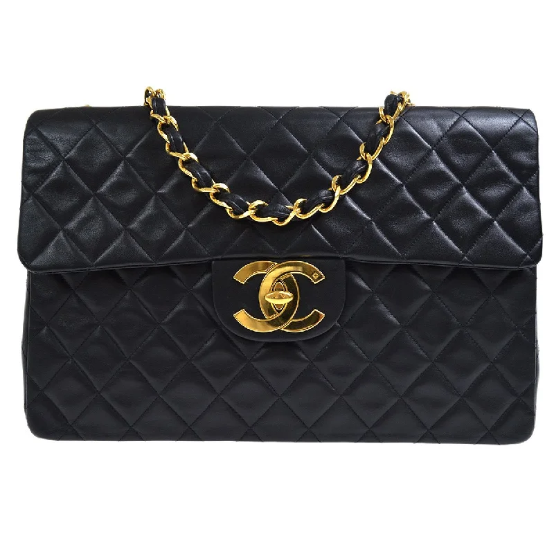 Chanel All - Match Handbag for Versatile StylingChanel 1994-1996 Black Lambskin Classic Flap Maxi