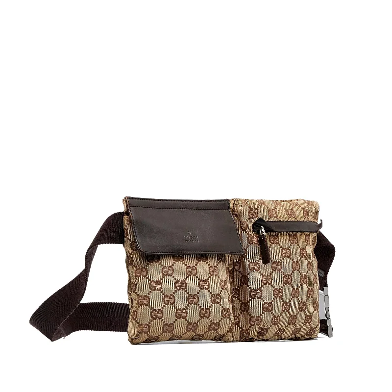 Gucci handbags for women with a back - zip pocketGucci GG Canvas Belt Bag (SHG-f7z2QI)