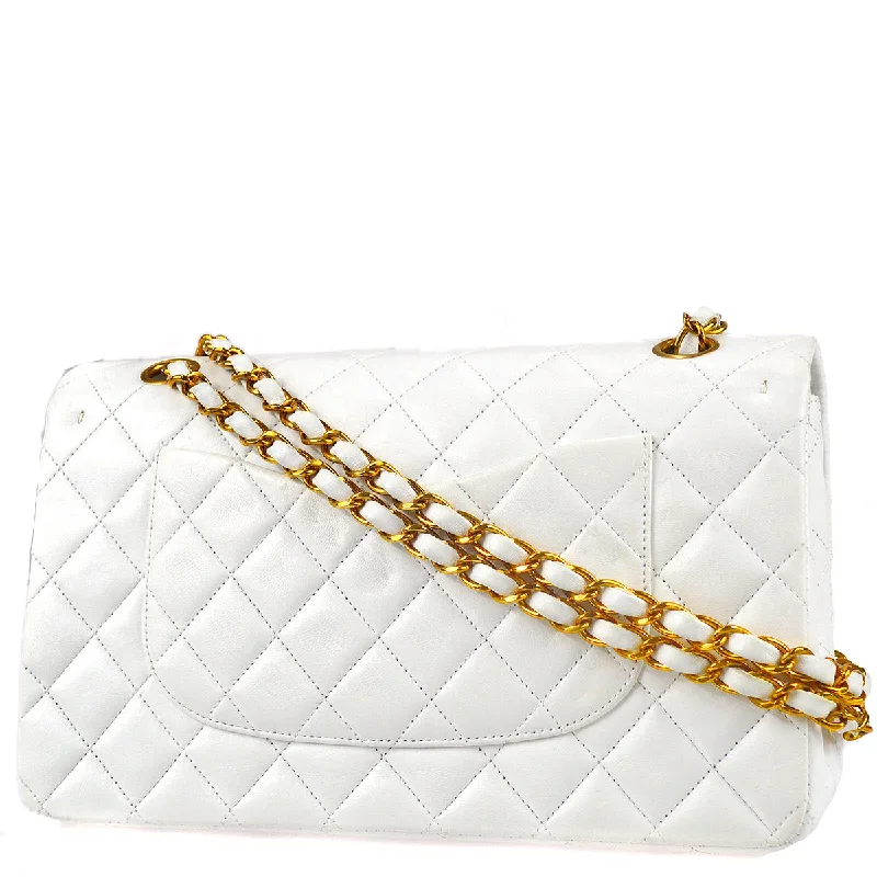 Chanel New Arrival Handbag with Gold HardwareChanel 1994-1996 White Lambskin Medium Classic Double Flap Bag