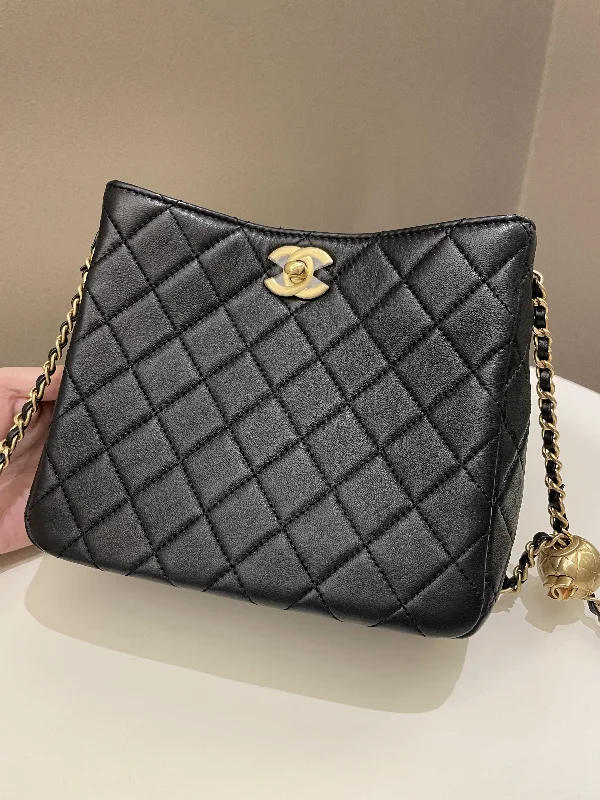 Chanel Colorful Handbag for Spring OutfitsChanel Hobo Pearl Crush Black Lambskin