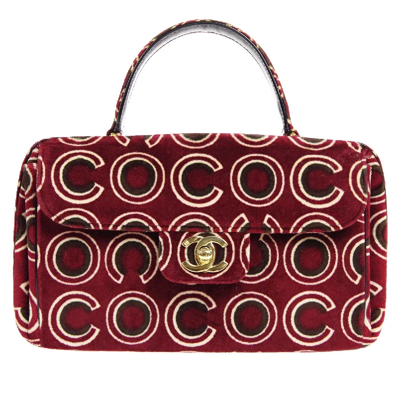 Chanel Colorful Handbag for Spring OutfitsCHANEL 2001-2003 COCO Handbag Bordeaux Velvet