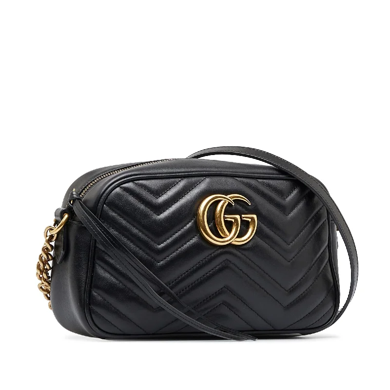 Women Gucci bags with a front - zip pocket for small itemsGucci GG Marmont Matelasse Crossbody Bag (SHG-Vgiuge)