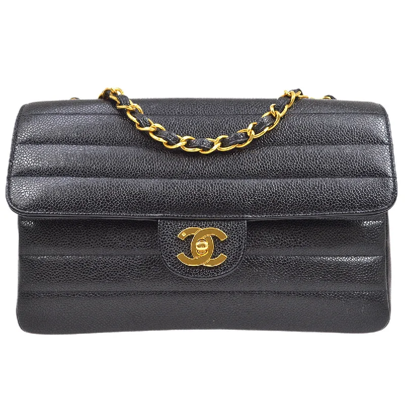 Chanel All - Match Handbag for Versatile StylingCHANEL 1994-1996 Large Horizontal Classic Single Flap