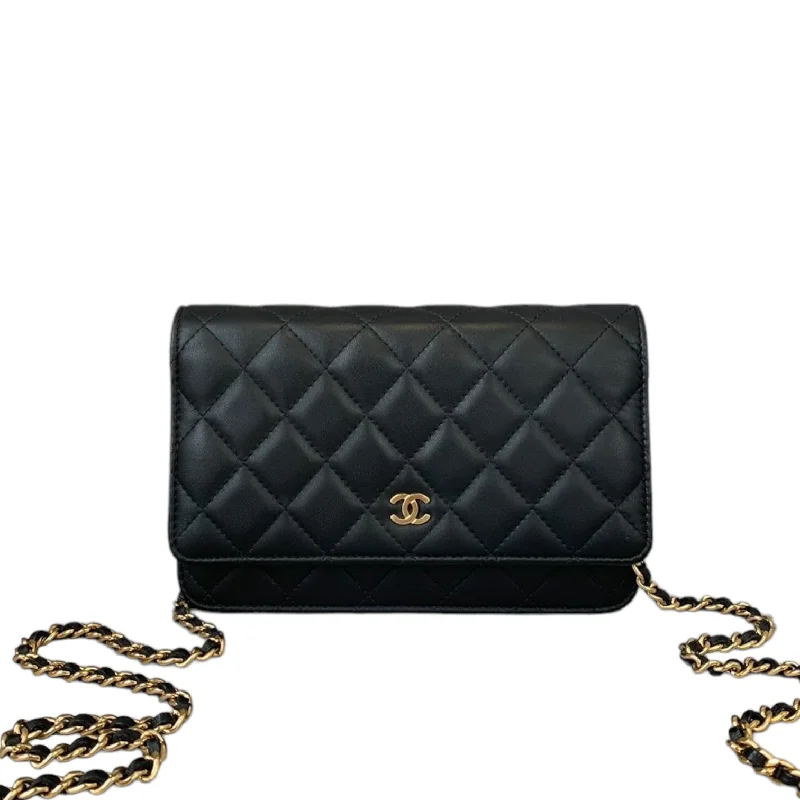 Chanel Medium Tote Bag for Office LadiesWOC Wallet on Chain Lambskin Black GHW