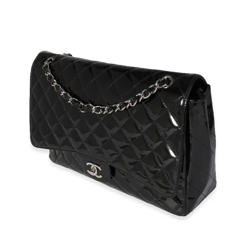 Chanel Vintage Inspired Handbag for Retro LoversChanel Black Quilted Patent Leather Maxi Classic Single Flap Bag