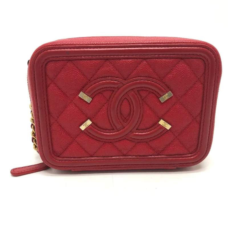 Chanel Black Handbag for Business MeetingsChanel A84452 CC filigree mini Shoulder Bag Red GoldHardware