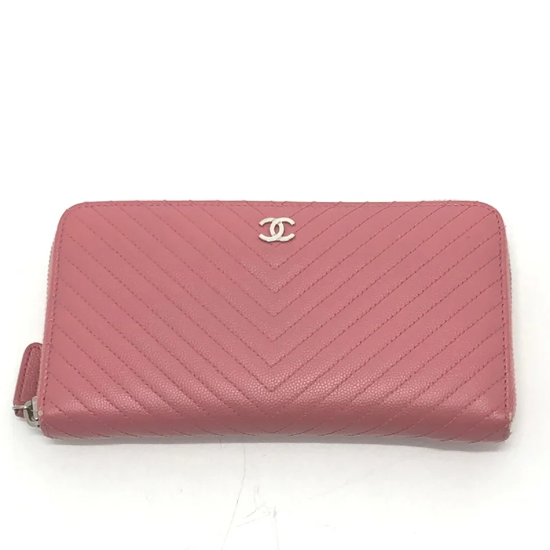 Chanel New Arrival Handbag with Gold HardwareChanel A50097 CC Mark VChevron Long Wallet pink Metal fittingsSilver