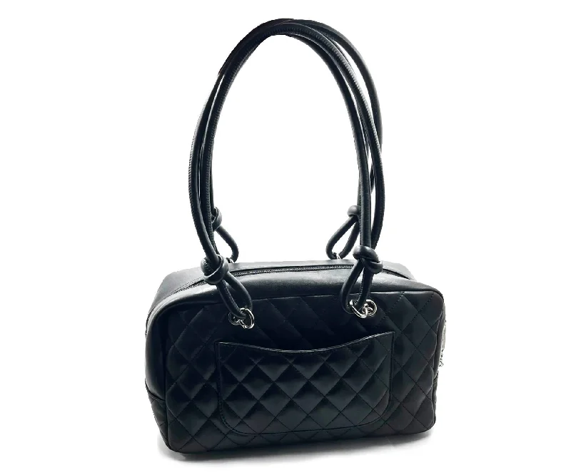 Chanel All - Match Handbag for Versatile StylingCHANEL Black Cambon CC Duffle Satchel Shoulder Bag