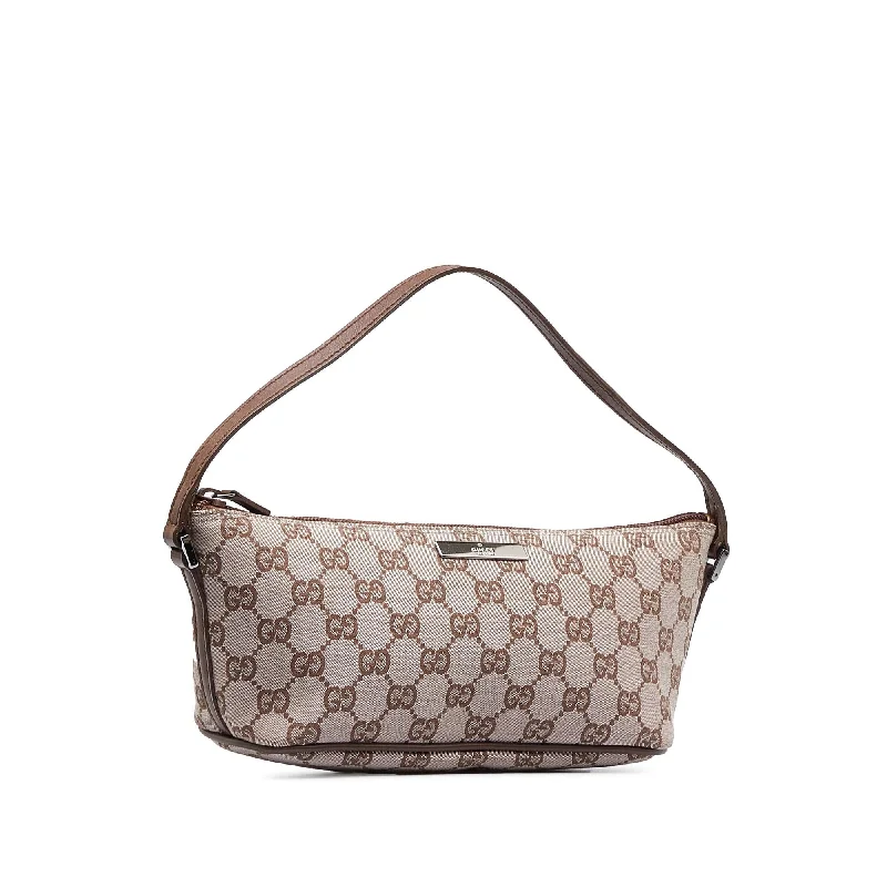 Women Gucci bags with a front - flap pocket for quick - access itemsGucci GG Canvas Boat (SHG-peR5k2)