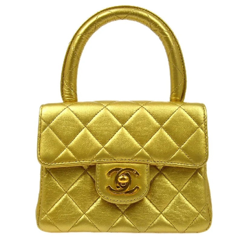 Chanel Chain Strap Handbag for Everyday UseChanel 1994 Gold Lambskin Micro Classic Flap Handbag