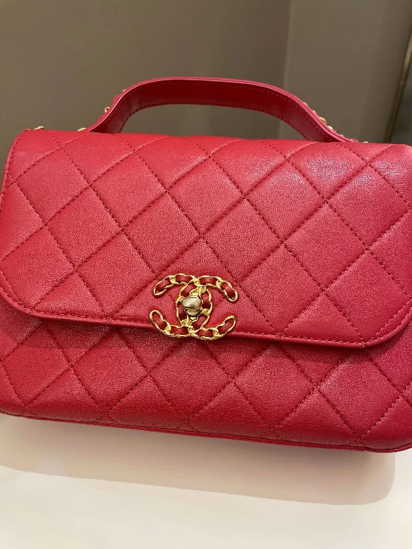 Chanel All - Match Handbag for Versatile StylingChanel Infinity Top Handle Bag Red