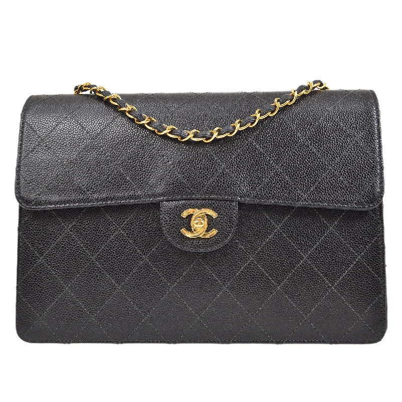 Chanel Luxury Handbag for High - End EventsChanel 1998 Classic Flap Jumbo Black Caviar