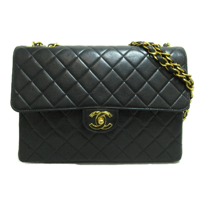 Chanel Lightweight Handbag for Daily ErrandsCHANEL Big Matelasse ChainShoulder Bag Black Lambskin (sheep leather)