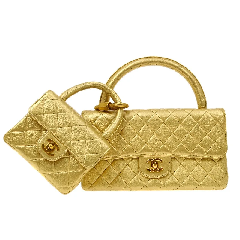 Chanel Colorful Handbag for Spring OutfitsChanel 1994 Classic Flap Handbag Set Gold Lambskin